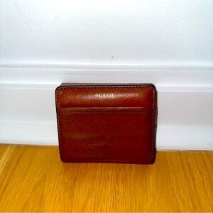 Fossil Brown Leather Folding Wallet
